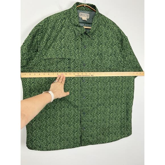 Duluth Trading Co Men's‎ 2XL Button Up Fishing Shirt Vented Wicking Green - Picture 13 of 13